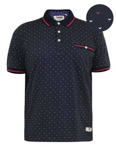 D555 Ashwell All Over Print Poloshirt Marineblau