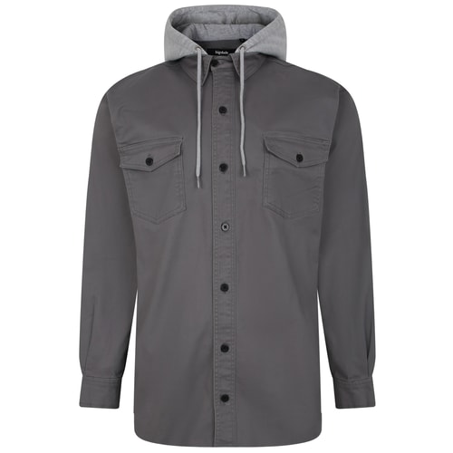 Bigdude Overshirt mit Kapuze Grau