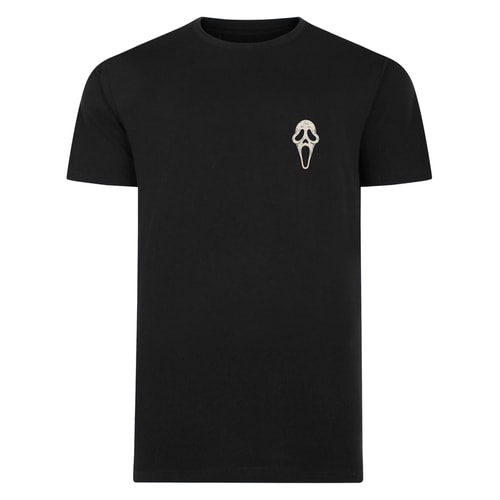 Bigdude Halloween Gruselmasken-T-Shirt Schwarz