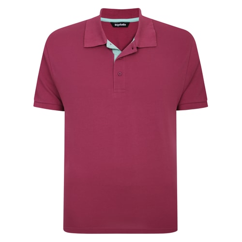 Bigdude – Poloshirt mit kontrastierender Knopfleiste, Mauve