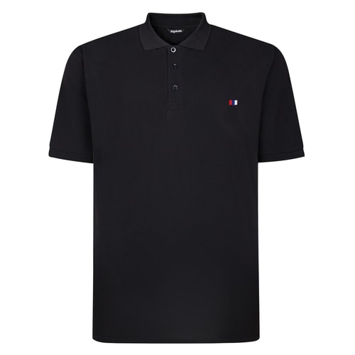 Bigdude Poloshirt mit gesticktem Logo, Schwarz