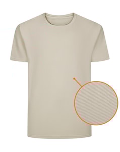 Bigdude T-Shirt mit strukturierten Streifen, Farbe Stone