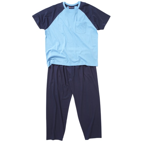  Cotton Valley Pyjama mit 3/4 Hose Blau