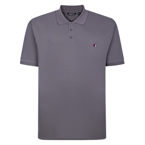 Bigdude Poloshirt mit gesticktem Logo, Größe Stone Tall