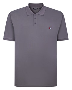 Bigdude Poloshirt mit gesticktem Logo, Größe Stone Tall