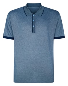 Bigdude Poloshirt mit Kontraststreifen, Marineblau/Hellblau