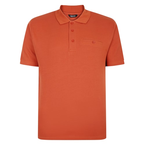 Bigdude Seersucker Poloshirt Orange Groß