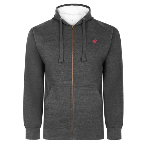 Bigdude Sherpa Kapuzenjacke Grau 
