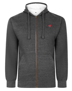 Bigdude Sherpa Kapuzenjacke Grau 