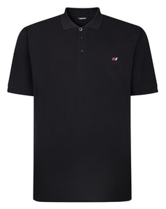 Bigdude Poloshirt mit gesticktem Logo, Schwarz