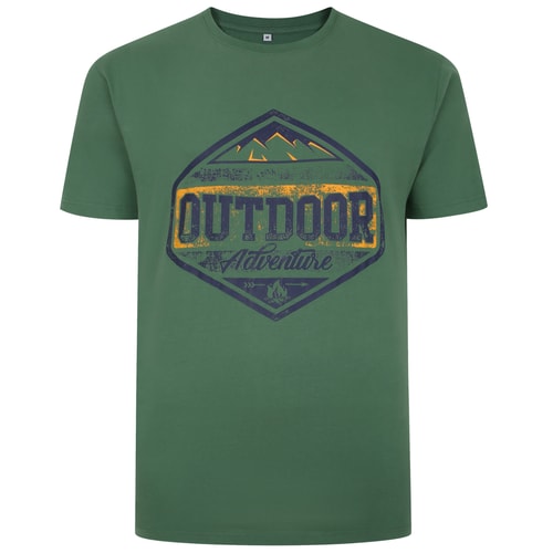 Bigdude Outdoors Print T-Shirt Dunkelgrün