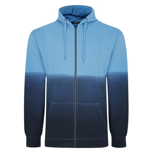 Bigdude Ombre Kapuzenpullover mit Reißverschluss Blau