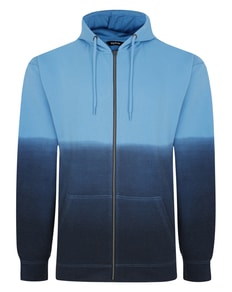 Bigdude Ombre Kapuzenpullover mit Reißverschluss Blau