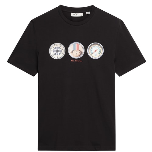 Ben Sherman Speed bedrucktes T-Shirt Schwarz