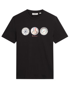 Ben Sherman Speed bedrucktes T-Shirt Schwarz