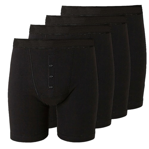 Bigdude 4er Pack Boxershorts Schwarz