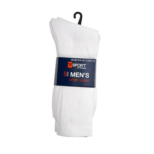 5er-Pack Klassische Sportsocken Weiß