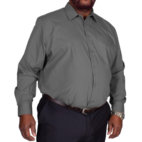 Bigdude klassisches Popeline Hemd Anthrazit