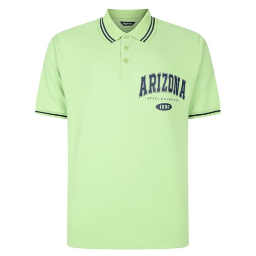 Bigdude – Piqué-Poloshirt mit Print, Limettengrün