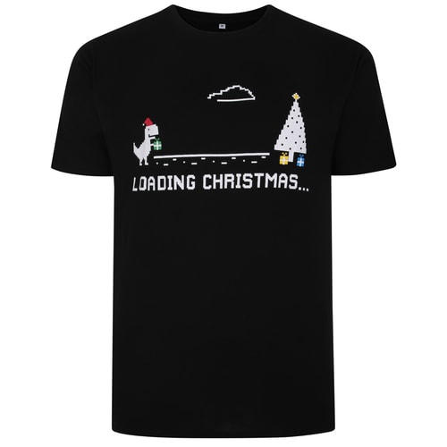 Bigdude Loading Weihnachts-T-Shirt Schwarz