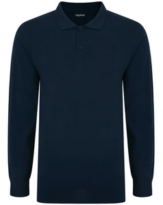 Bigdude Langarm Poloshirt Marineblau