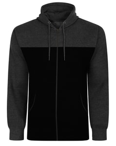 Bigdude Colour Block Zip Hoodie Schwarz/Anthrazit
