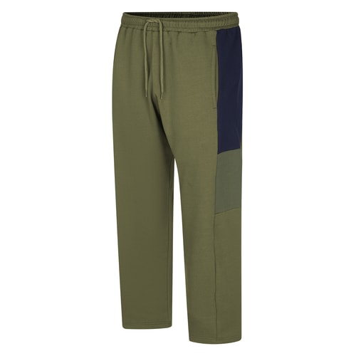 Bigdude Jogginghose mit offenem Saum und Farbblockmuster, Khaki