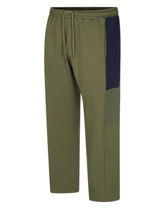 Bigdude Jogginghose mit offenem Saum und Farbblockmuster, Khaki