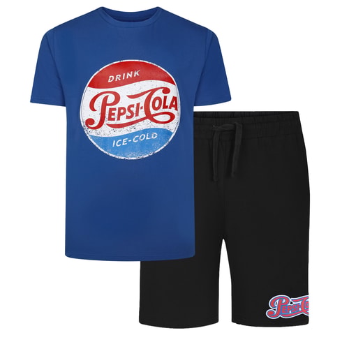 Offiziell lizenziertes Pepsi Cola Pyjama-Set von Bigdude, Marineblau/Schwarz