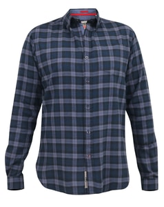 D555 Luton Check Langarmhemd Marineblau
