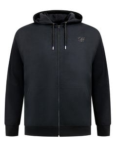 D555 Kenilworth Couture Kapuzenpullover mit durchgehendem Reißverschluss, Dunkelmarineblau