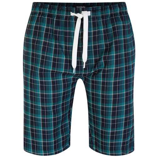 Bigdude Gewebte karierte Pyjama-Shorts Grün/Navy