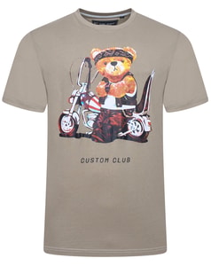 KAM Teddybär-Fahrrad-Print-T-Shirt Laurel Oak