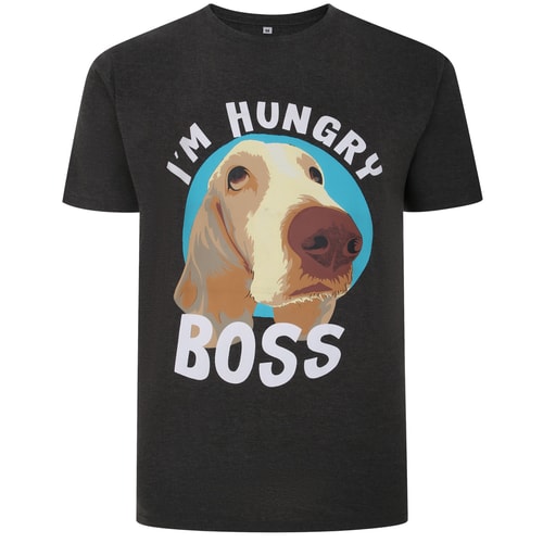 Bigdude T-Shirt mit Hundeaufdruck Anthrazit