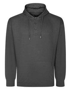 Bigdude Waffel-Hoodie mit Knopfleiste, Anthrazit
