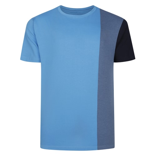 Bigdude Vertical Colour Block T-Shirt Hellblau