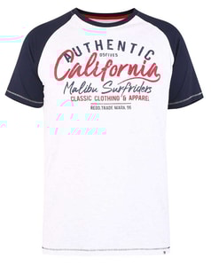 D555 Sparrow Carlifonia Surf Riders T-Shirt mit Raglanärmeln, cremefarben meliert