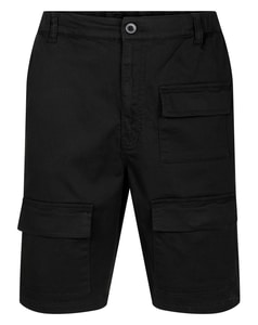 Bigdude Stretch-Utility-Shorts mit elastischem Bund, Schwarz