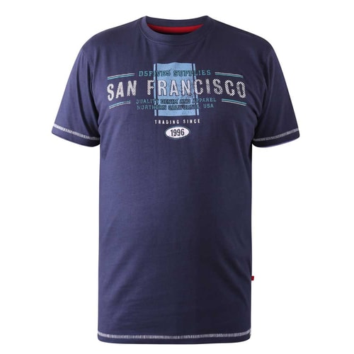 D555 Wanstead San Francisco Bedrucktes T-Shirt Navy
