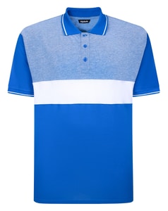 Bigdude Dobby Colour Block Poloshirt Königsblau