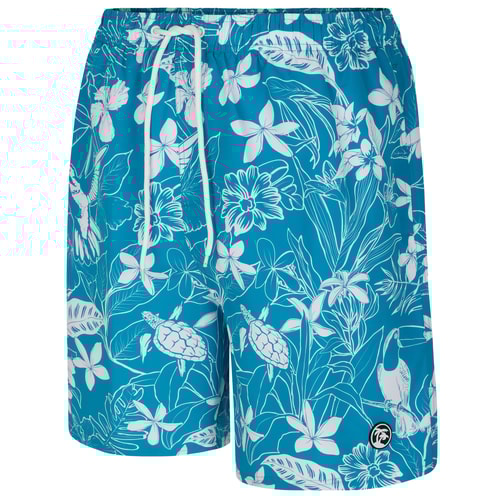 Espionage Hawaiian Print Wassershorts Blau