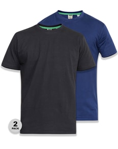 D555 Fenton 2er-Pack T-Shirts in Marineblau und Schwarz