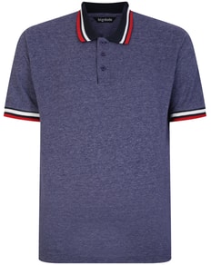 Bigdude zweifarbiges Kontrast-Poloshirt Marineblau