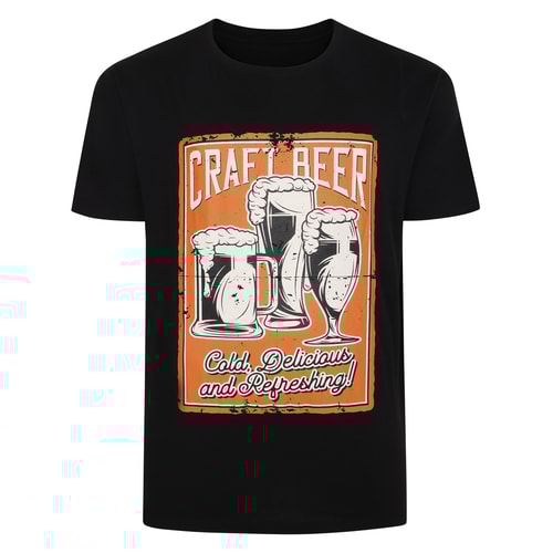 Bigdude – T-Shirt mit „Craft Beer“-Aufdruck, Schwarz, Größe L