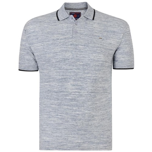 KAM meliertes Poloshirt Jeansblau