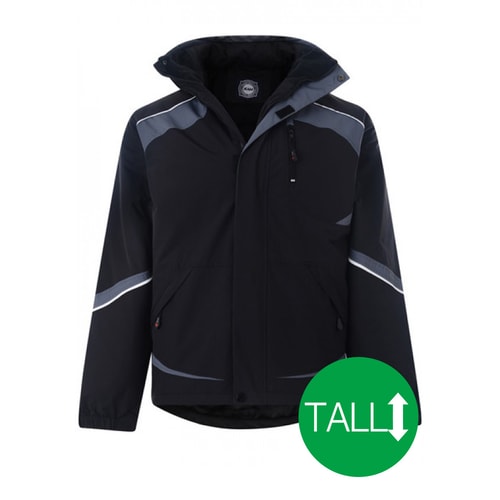 KAM Tall Fit Waterproof Lined Jacket Black