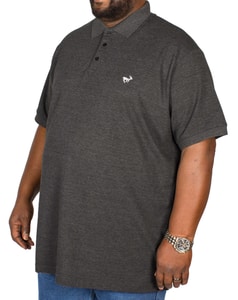 Bigdude – Poloshirt mit Stickerei, Anthrazit, Größe L