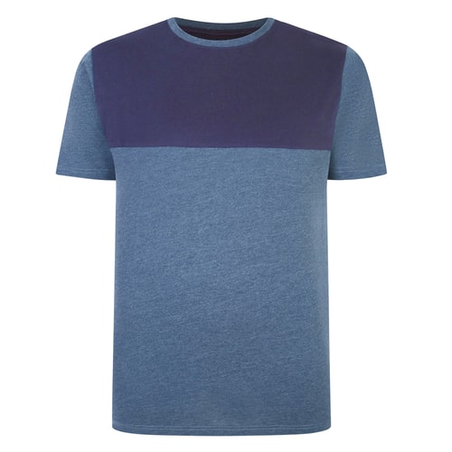 Bigdude Cut & Sew 2 Tone T-Shirt Denim Melange/Navy