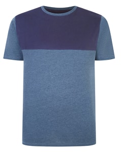 Bigdude Cut & Sew 2 Tone T-Shirt Denim Melange/Navy