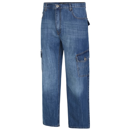 Bigdude Cargo-Jeans mit normaler Passform, mittlere Waschung